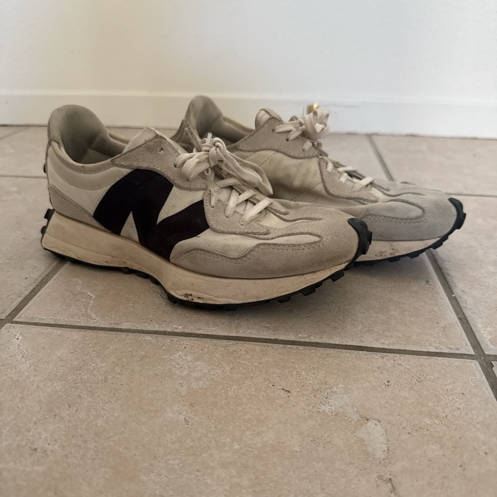 Beige and Black Sneakers
